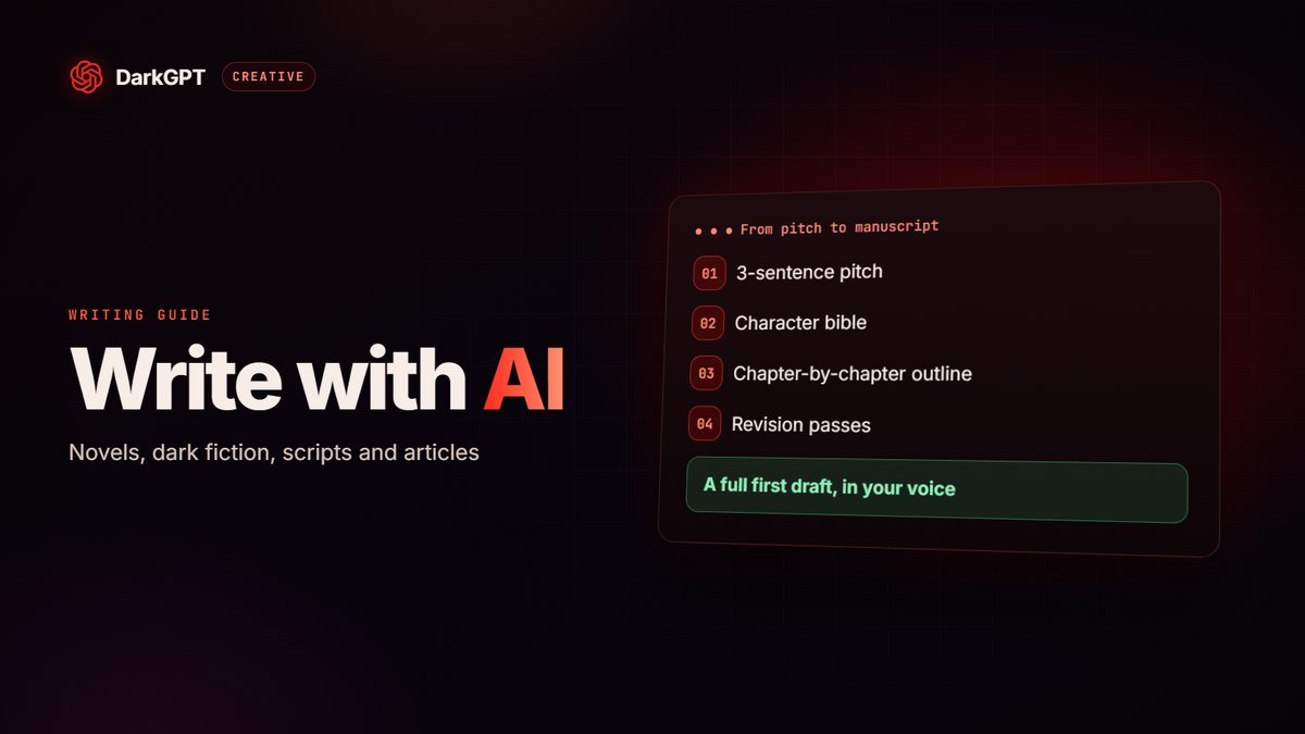 AI for writing: novels, dark fiction, scripts and articles