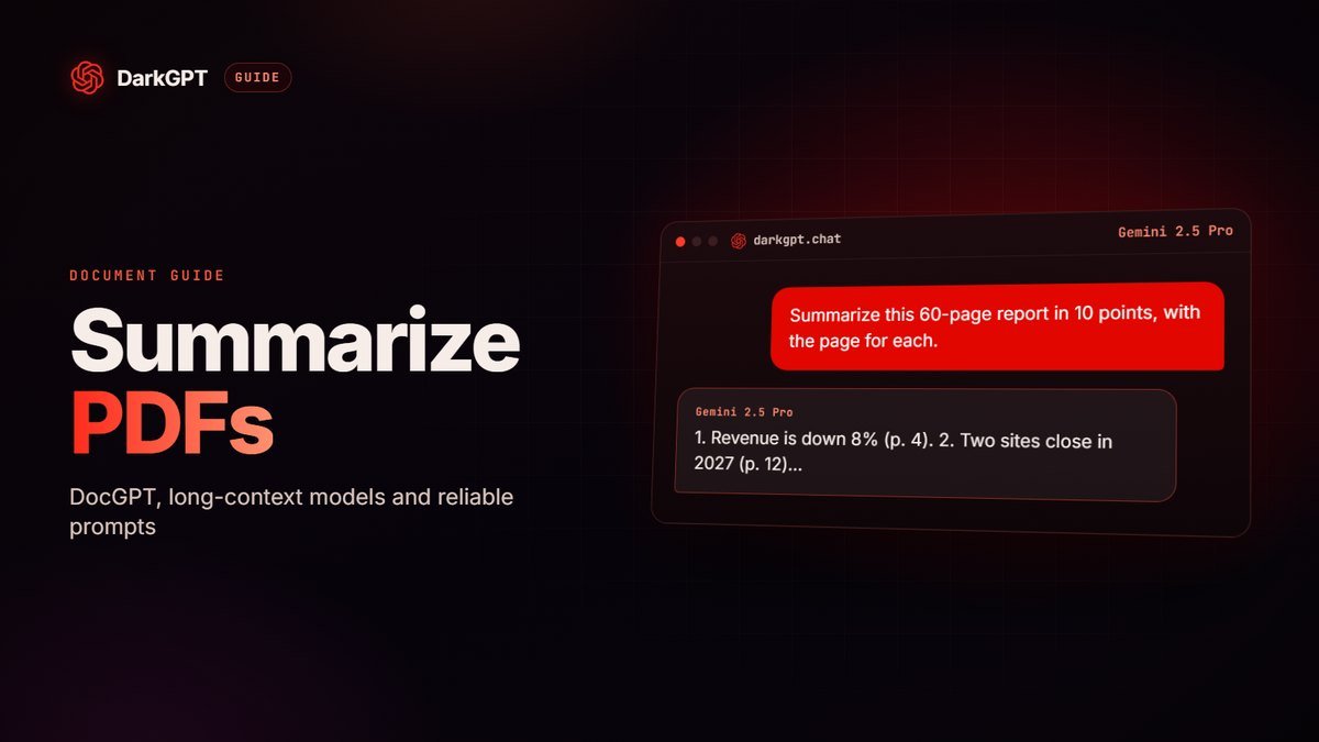 AI PDF summarizer: DocGPT, Gemini 2.5 Pro and prompts that work