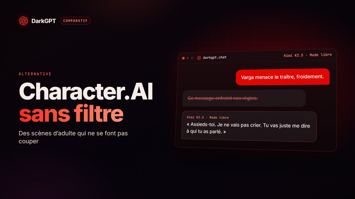 Alternative à Character.AI sans filtre : ce que DarkGPT fait différemment