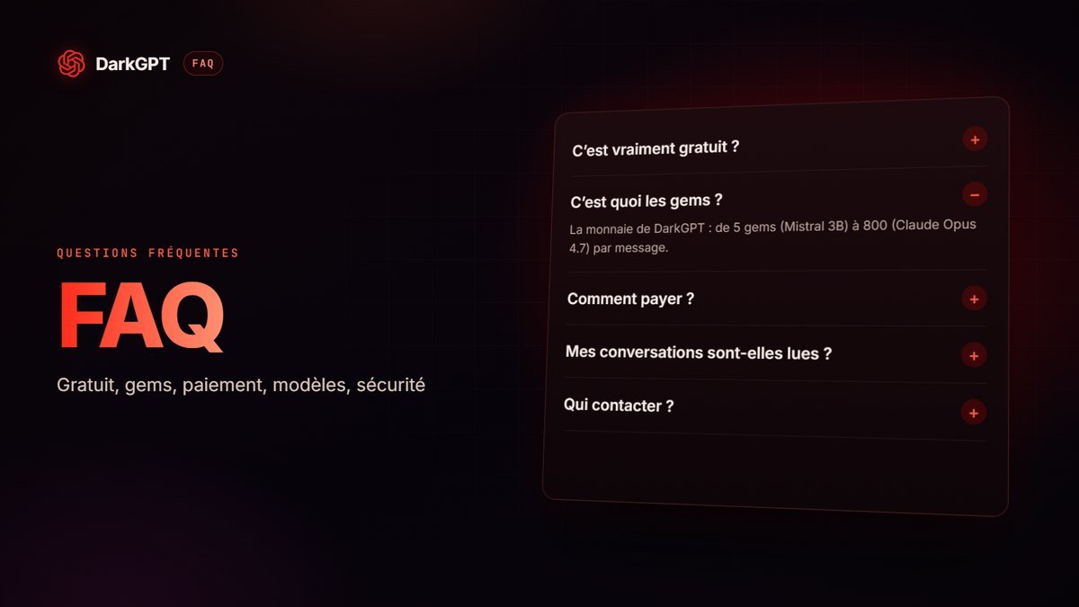FAQ DarkGPT : toutes les réponses à tes questions