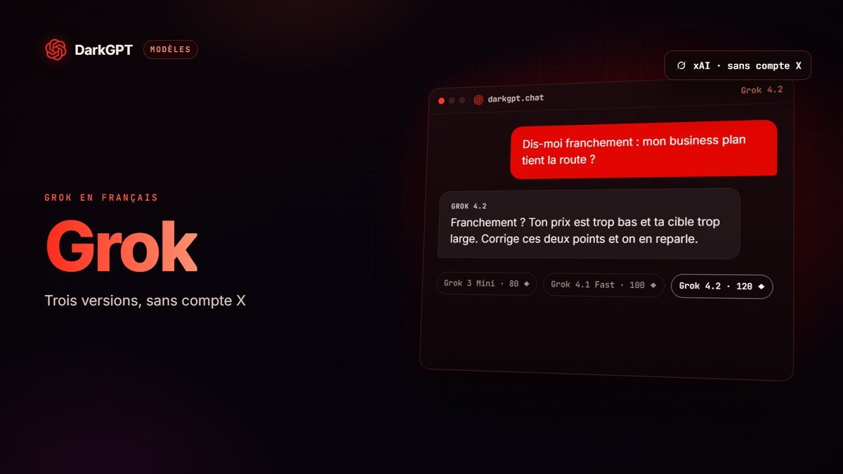 Grok en français : Grok 3 Mini, 4.1 Fast et 4.2 sans compte X